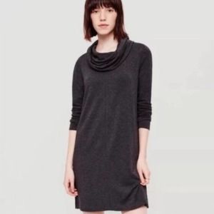 LOU & GREY Charcoal Gray Signature Soft Cowl Neck Dress Womens Small